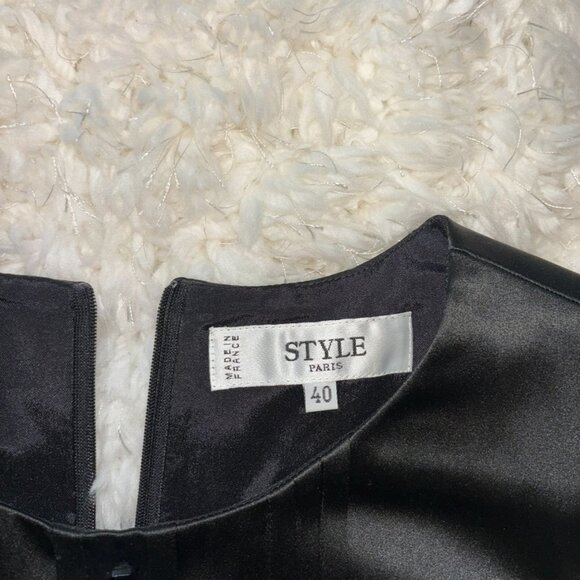 Style Paris Black Silk Sleeveless Blouse - Picture 3 of 4